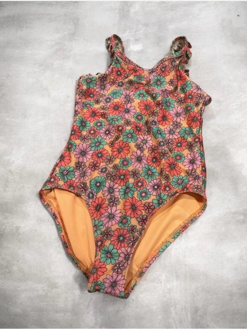 Buy 1 get 1 50% off Cat & Jack Peach Floral Girls' One-Piece Swimsuit